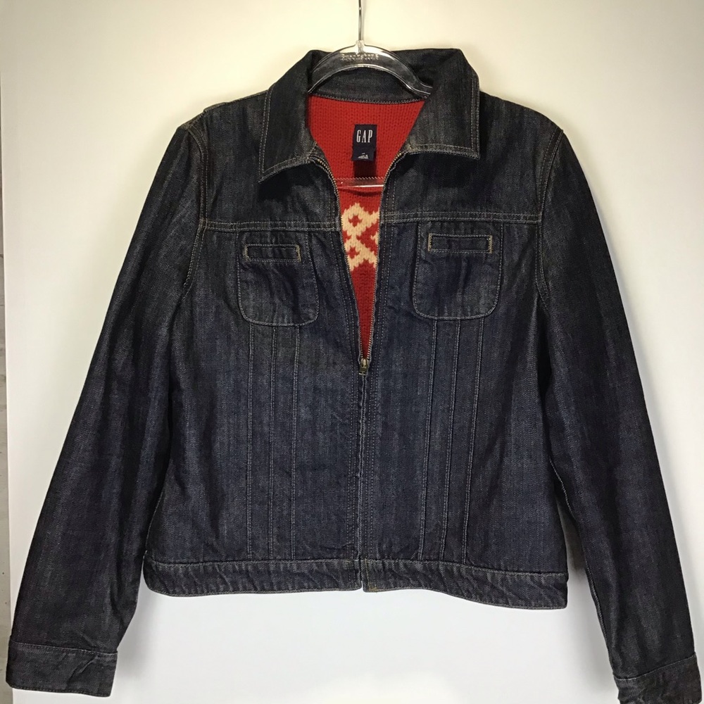 Gap Vintage 90s Sweater Lined‎ Jean Jacket Sz. M